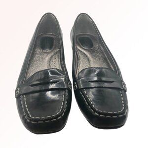 Sperry Black Leather Penny Loafers